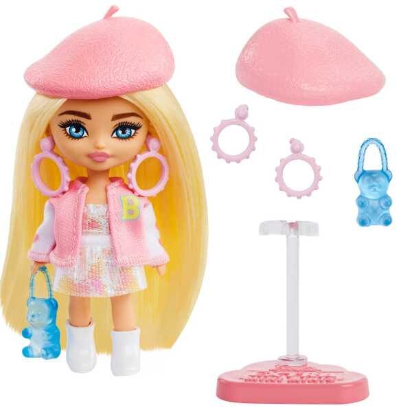 Barbie® Extra Mini Minis™ lelle ar rozā jaku un bereti, 13 cm, HLN48